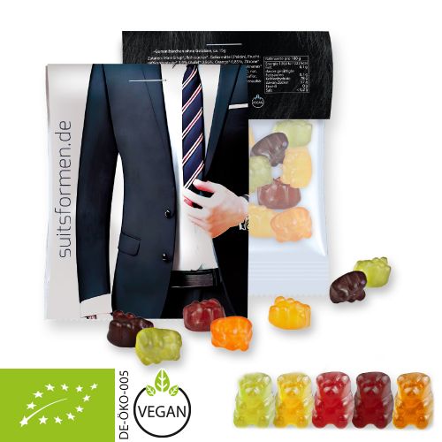 Bio Gummibärchen ohne Gelatine, ca. 15g, Express Midi-Tüte mit Werbereiter