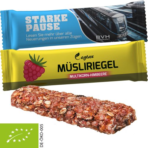 Bio Müsliriegel Multikorn-Himbeere (vegan), ca. 30g, Flowpack