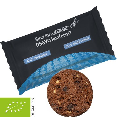 Bio Cookie Schoko-Haselnuss (vegan), ca. 7g, Flowpack