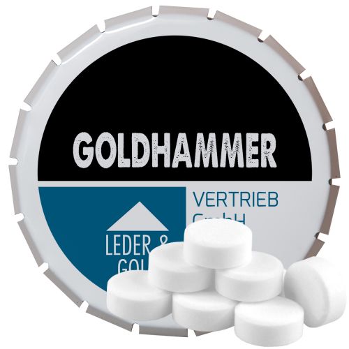 Pfefferminz Drops zuckerfrei (vegan), ca. 20g, Klick-Klack Dose weiß