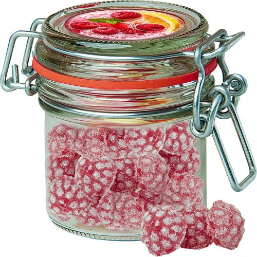 Himbeer Bonbons (vegan), ca. 60g, Bonbonglas Mini