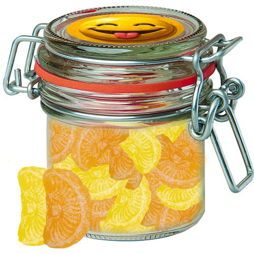 Zitrone und Orangen Bonbons (vegan), ca. 60g, Bonbonglas Mini