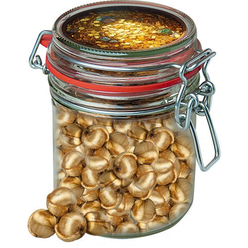 Goldnüsse Bonbons (vegan), ca. 200g, Bonbonglas Maxi