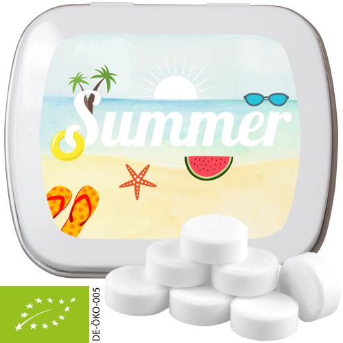 Bio Pfefferminz Drops (vegan), ca. 20g, Mintdose weiß