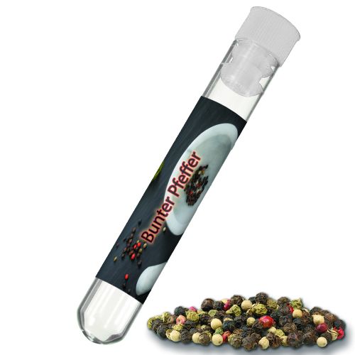 Gewürzmischung bunte Pfefferkörner, ca. 5g, Reagenzglas