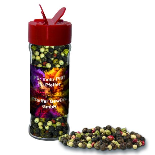 Gewürzmischung bunte Pfefferkörner, ca. 45g, Glas mit Streuaufsatz