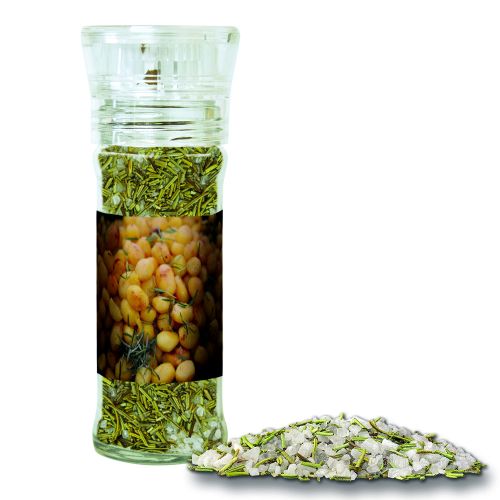 Gewürzmischung Rosmarin-Salz, ca. 65g, transparente Gewürzmühle