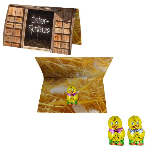 Schoko-Küken Mix, ca. 6g, Werbekarte A6 gefaltet