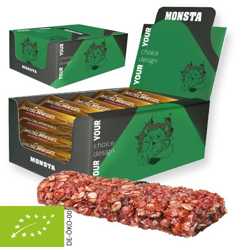Bio Müsliriegel Multikorn-Himbeere, 25 Stück, 750g, Displaybox Maxi