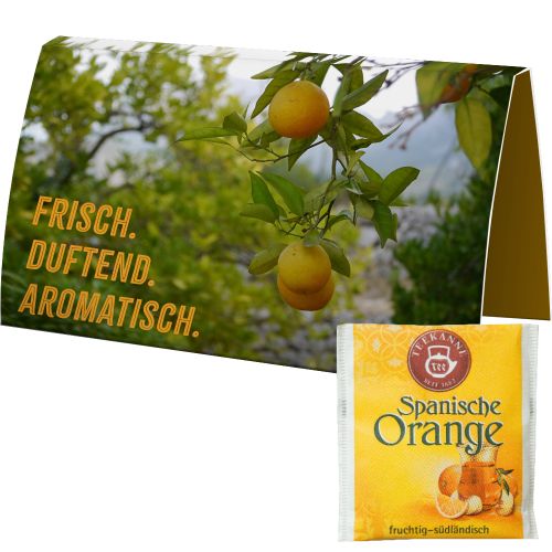 Beuteltee Spanische Orange, ca. 2,5g, Werbekarte A6 gefaltet