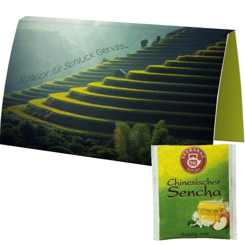 Beuteltee Chinesischer Sencha, ca. 1,75g, Werbekarte A6 gefaltet