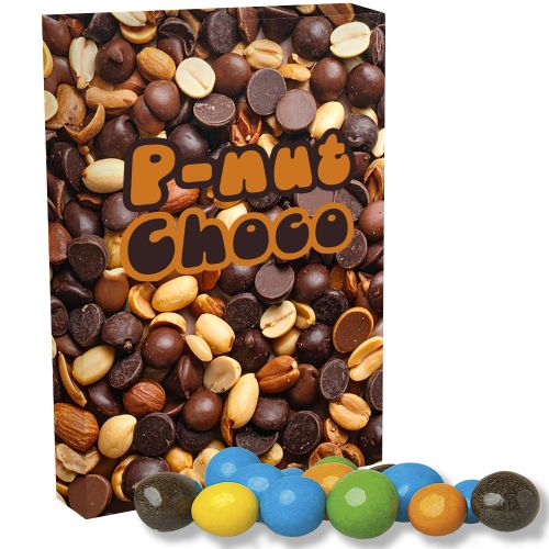 Bunte Schoko Erdnüsse, ca. 15g, Faltschachtel Midi