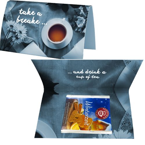 Beuteltee Winterzeit, ca. 3g, Werbekarte A6 gefaltet