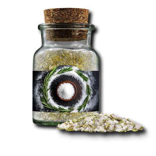 Gewürzmischung Rosmarin-Salz, ca. 90g, Korkenglas