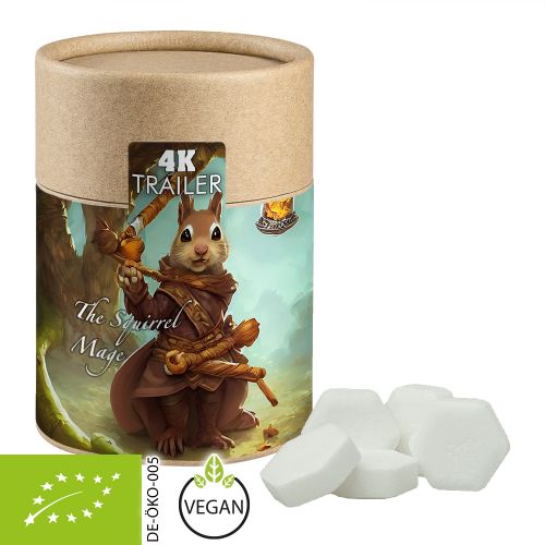 Bio Traubenzucker Orange Drops, ca. 80g, Kraftpapierdose Midi