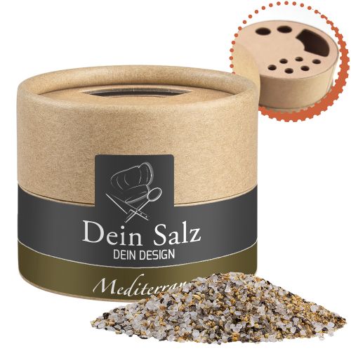 Mediterranes Salz, ca. 50g, Kraftpapierstreuer Mini