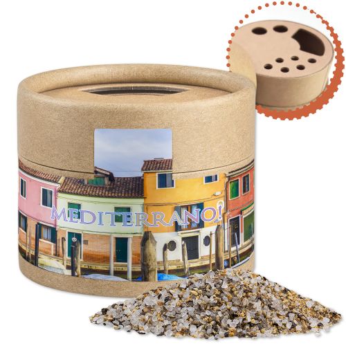 Mediterranes Salz, ca. 50g, Kraftpapierstreuer Mini