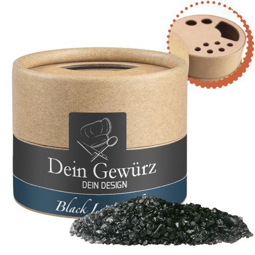 Gewürzmischung Black Lava Salz, ca. 75g, Kraftpapierstreuer Mini