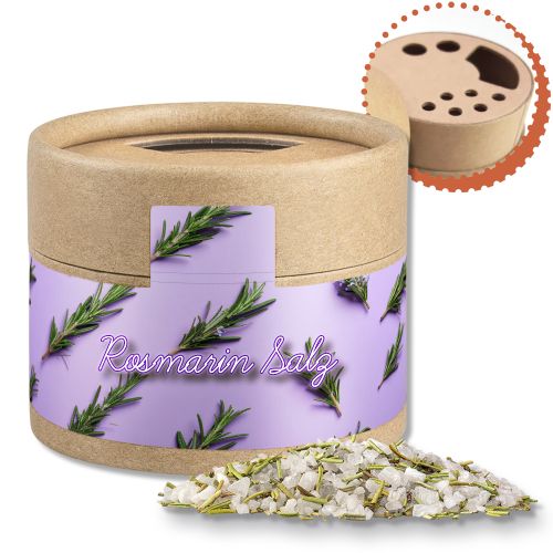 Gewürzmischung Rosmarin-Salz, ca. 52g, Kraftpapierstreuer Mini