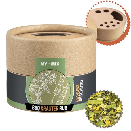 Gewürzmischung BBQ Kräuter Rub, ca. 28g, Kraftpapierstreuer Mini