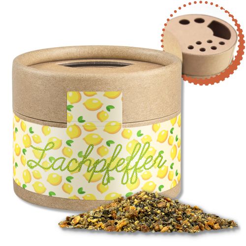 Gewürzmischung Zitronen-Pfeffer, ca. 40g, Kraftpapierstreuer Mini