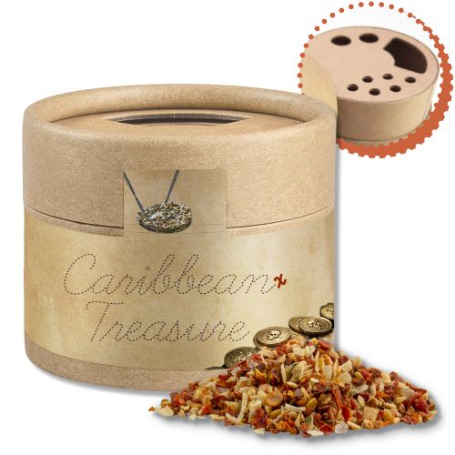 Gewürzmischung HOT Karibik Mix, ca. 28g, Kraftpapierstreuer Mini