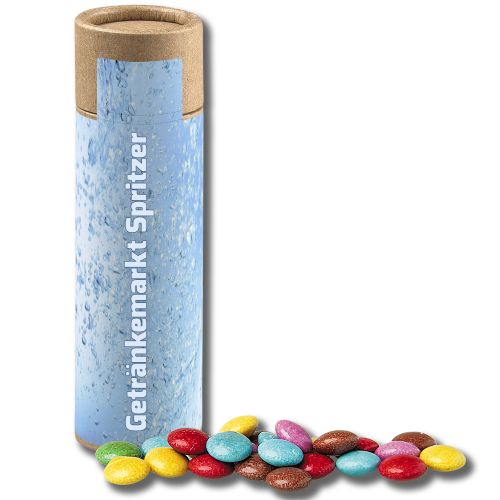 Bunte Schokolinsen, ca. 30g, Kraftpapierrolle