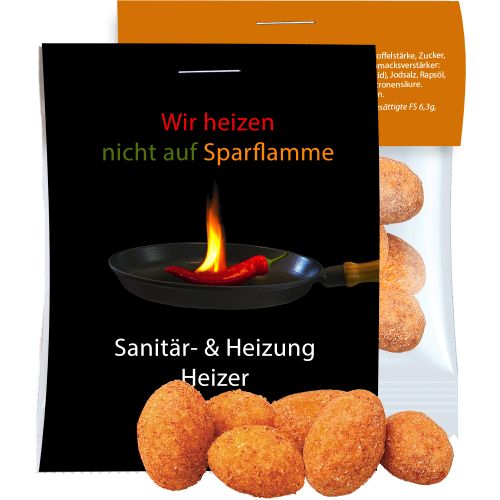 Erdnüsse Chili, ca. 10g, Express Midi-Tüte mit Werbereiter