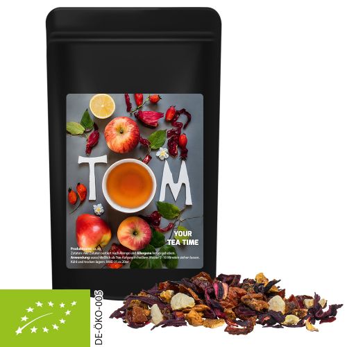 Bio Früchtetee gute Laune, ca. 50g, Standbeutel Midi schwarz