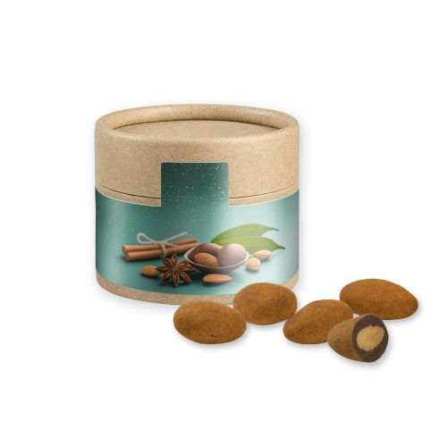 Schokomandeln mit Zimt, ca. 40g, Kraftpapierdose Mini