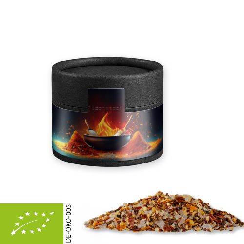 Bio Gewürzmischung Feuer und Flamme, ca. 40g, Kraftpapierdose Mini schwarz