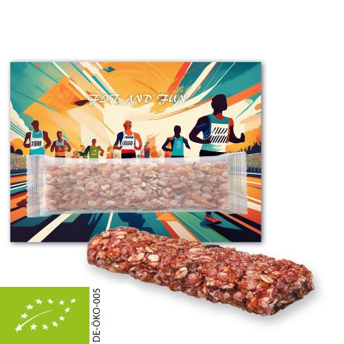 Bio Müsliriegel Multikorn-Himbeere (vegan), ca. 30g, Werbekarte