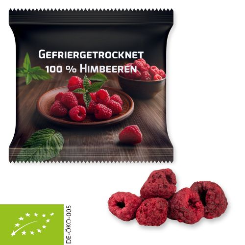 Bio Gefriergetrocknete Himbeeren, ca. 15g, Maxi-XL-Tüte