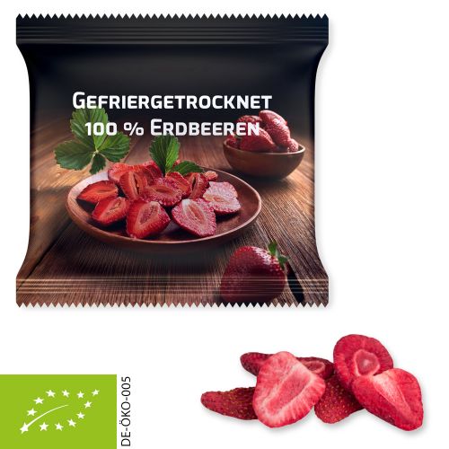 Bio Gefriergetrocknete Erdbeeren, ca. 15g, Maxi-XL-Tüte