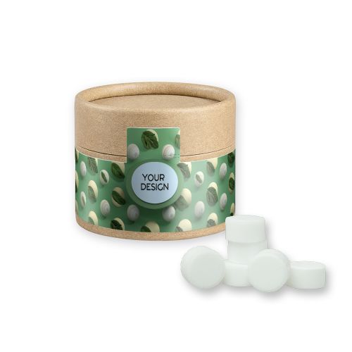 Pfefferminz Drops zuckerfrei (vegan), ca. 40g, Kraftpapierdose Mini