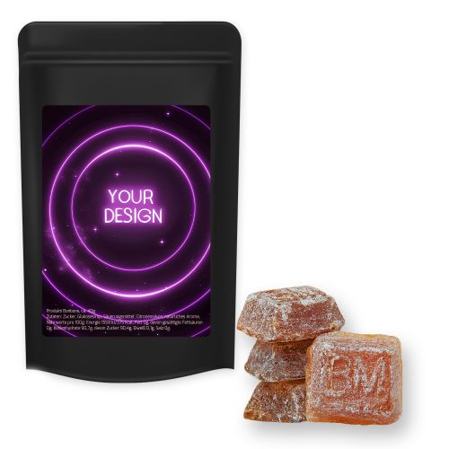 Bayrisch Malz Bonbons (vegan), ca. 80g, Standbeutel Midi schwarz