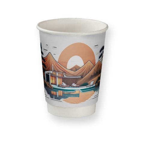 Doppelwandige Pappbecher, 200ml, Doppelwandige Becher Midi