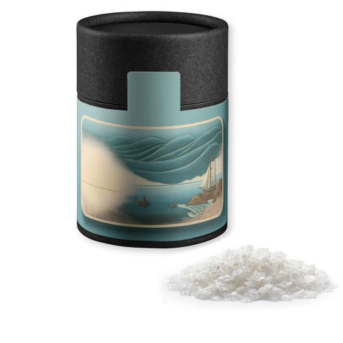 Fleur de Sel, ca. 65g, Kraftpapierdose Midi schwarz