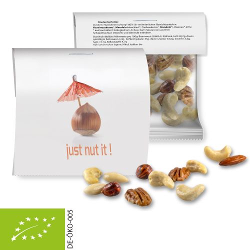 Bio NusskernMix, ca. 30g, Express Maxi-Tüte mit Werbereiter