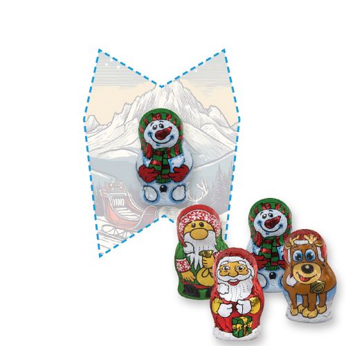 Schoko-Weihnachts Mix, ca. 7g, Flyer Mini eigene Form