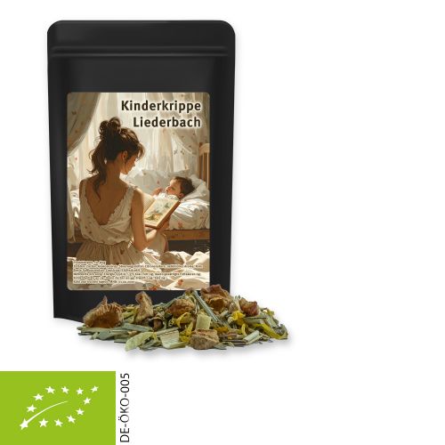 Bio Kräutertee Seelenwohl, ca. 12g, Standbeutel Mini schwarz