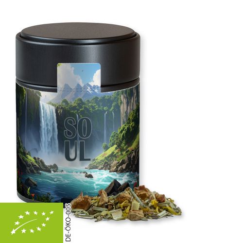 Bio Kräutertee Seelenwohl, ca. 30g, Metalldose Midi schwarz