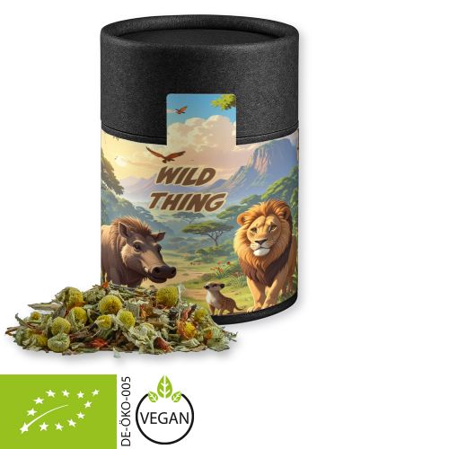 Bio Rotbuschtee Entspannungszeit, ca. 40g, Kraftpapierdose Midi schwarz