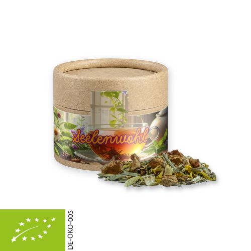 Bio Kräutertee Seelenwohl, ca. 11g, Kraftpapierdose Mini