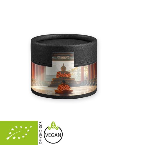 Bio Kräutertee Seelenwohl, ca. 11g, Kraftpapierdose Mini schwarz