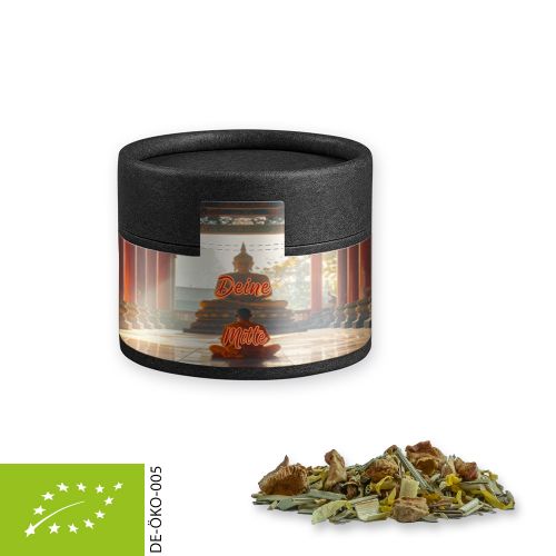 Bio Kräutertee Seelenwohl, ca. 11g, Kraftpapierdose Mini schwarz