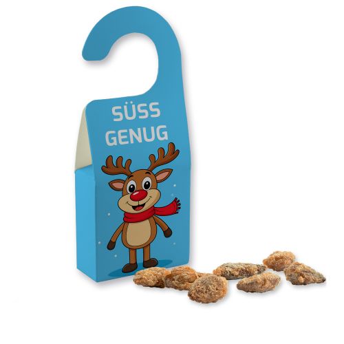 Feuergebrannte Mandeln ohne Zuckerzusatz (vegan), ca. 15g, Türhänger Box