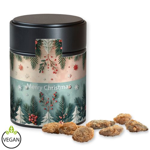 Feuergebrannte Mandeln ohne Zuckerzusatz, ca. 100g, Metalldose Midi schwarz