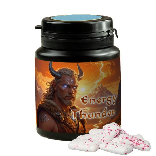 Energy Kaugummi, ca. 63g, Kaugummi Dose schwarz